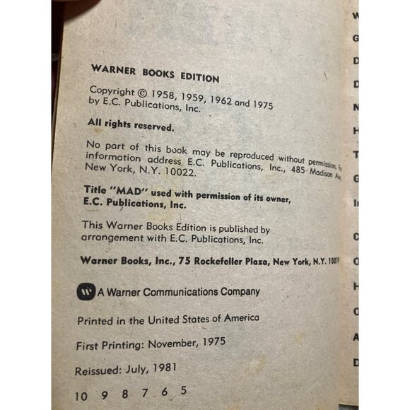 Mad In Orbit Paperback Book 1975 Warner Books Edition Humor Vintage Collectible - Picture 5 of 12